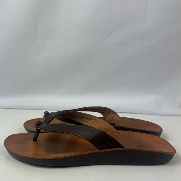 Olukai Loea Leather Strap Minimalist Women's Sandals - Picture 7 of 14